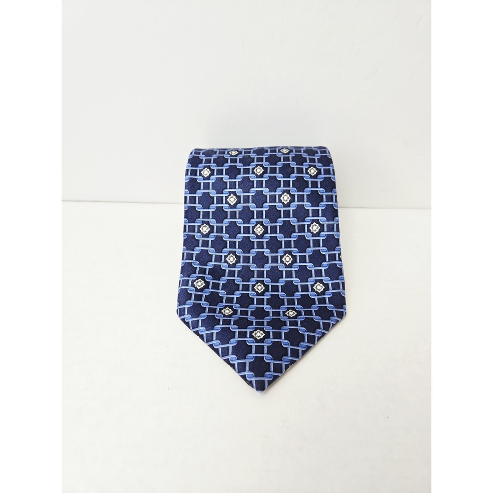 Zilli Men's‎ Tie luxury blue square pattern %100 silk